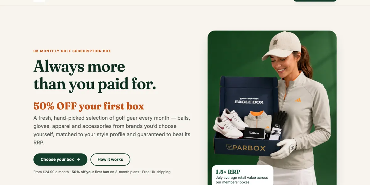 ParBox website homepage